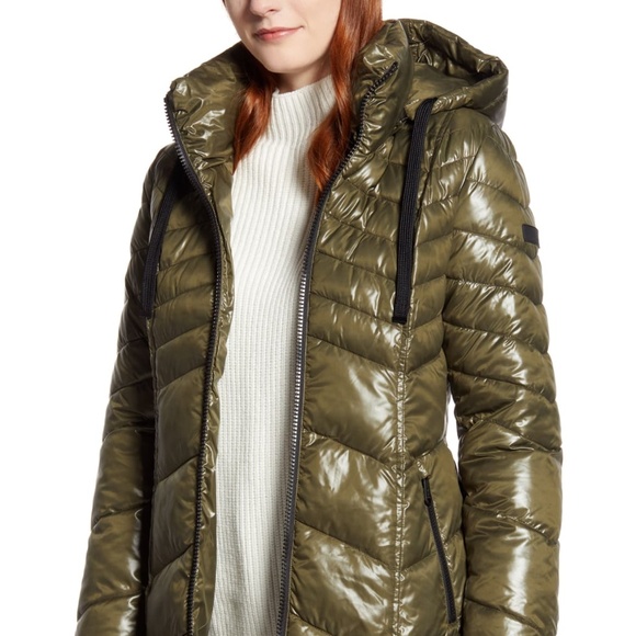 Sam Edelman Jackets & Blazers - Sam Edelman Hooded Puffer Coat Size Medium-Moss
